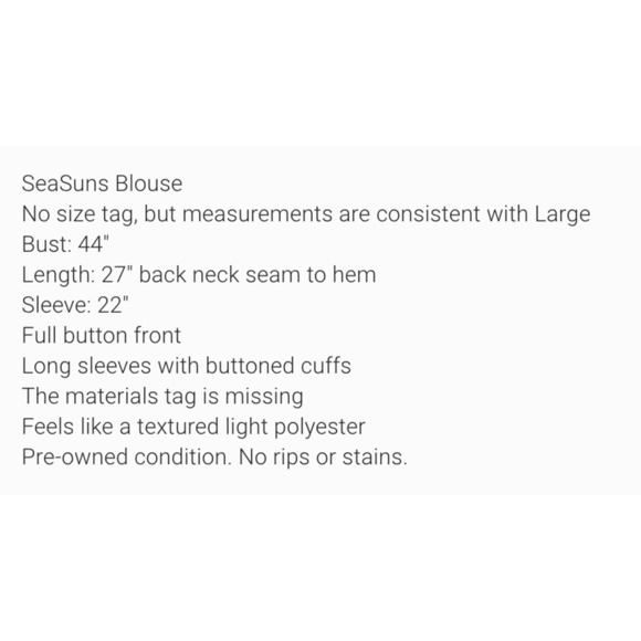 SeaSuns Womens Top Large Blouse Pastel Floral Print Long Sleeve Button Front - Picture 9 of 9